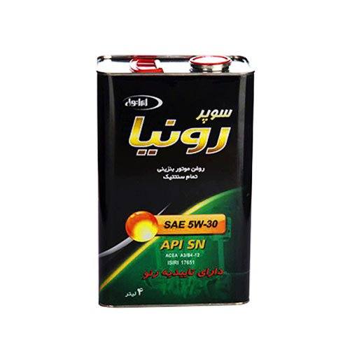 روغن موتور ایرانول مدل سوپر رونیا SN حجم 4 لیتر (5w-30)