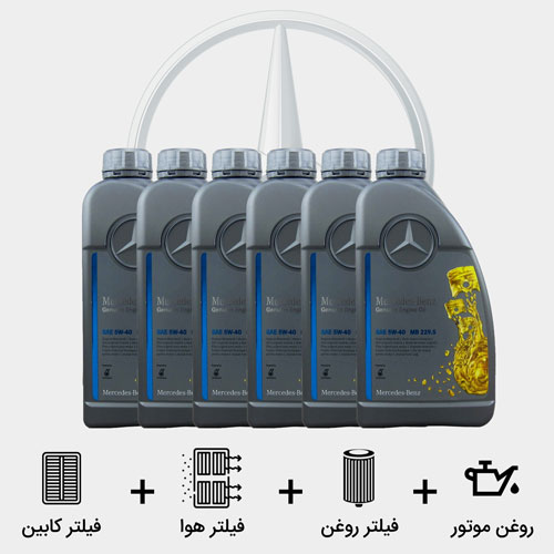 پکیج فیلترها و روغن 6 لیتری مخصوص مرسدس بنز E200 2006-2009